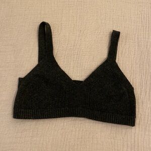 LE ORE GRAY Women's Sweater Bralette Top: size S